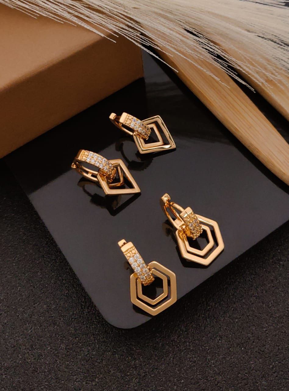 Rose Gold Micro plating Daily wear Combo of 2 pair (Design 2)