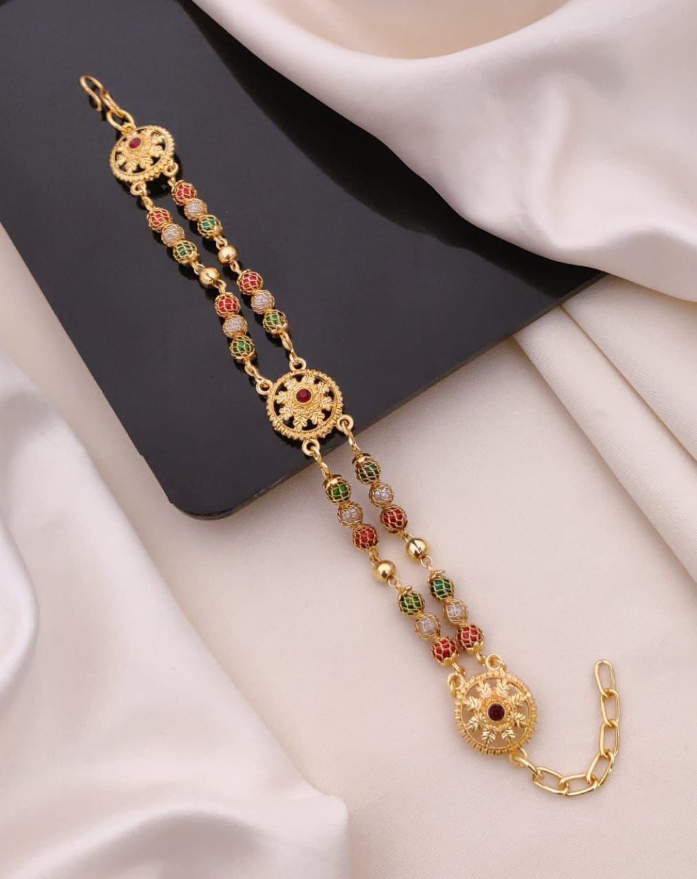 1 Gram Gold Plated Traditional Bracelet for Women & Girls