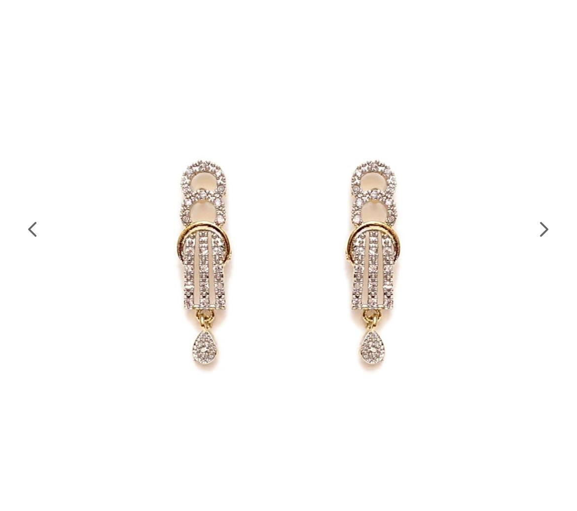 Women Gold-Plated Stone-Studded Necklace & Earrings Set