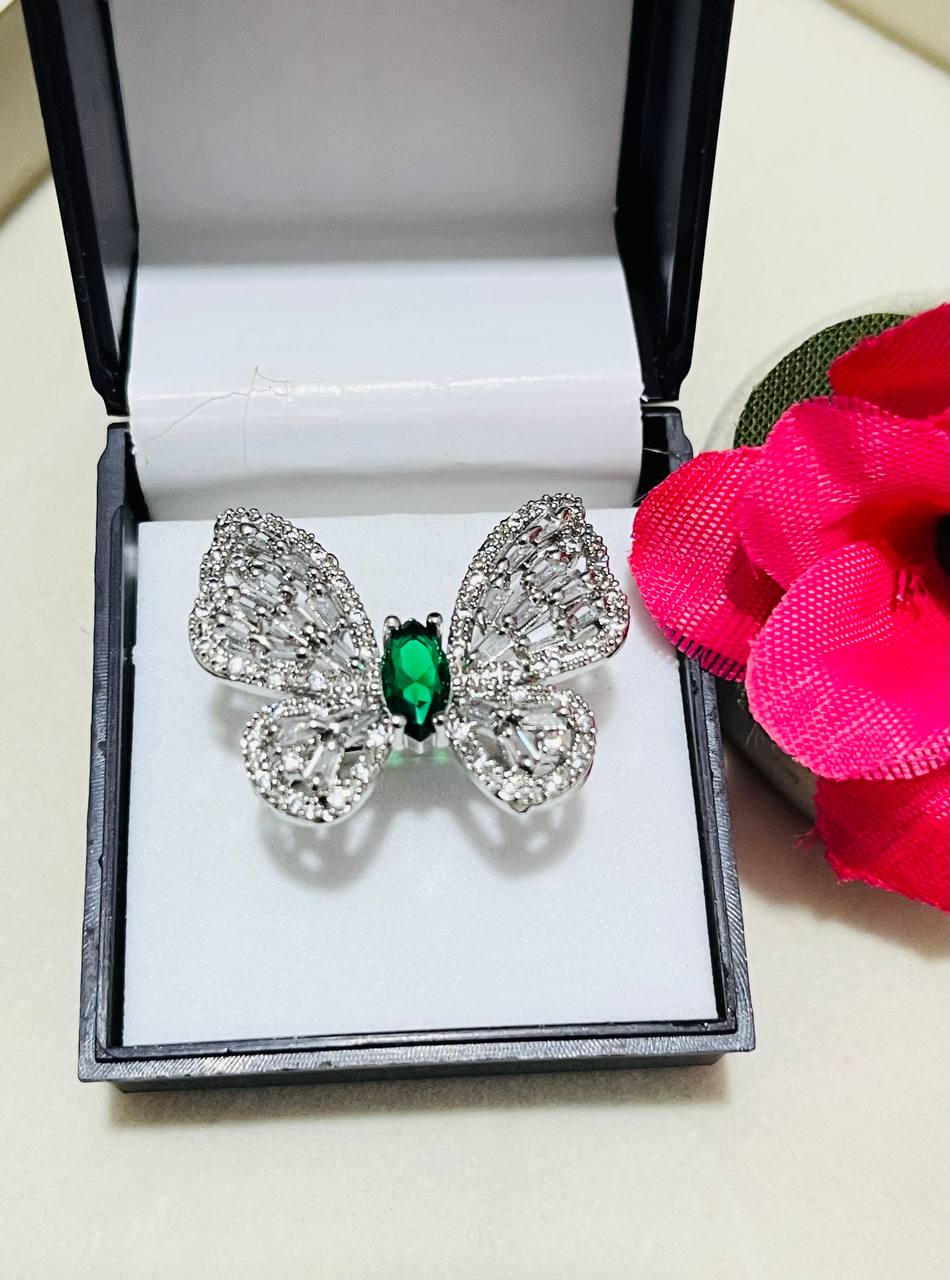 Silver-Toned Butterfly Ring for beautiful lady (Pack of 2) (Any 2)