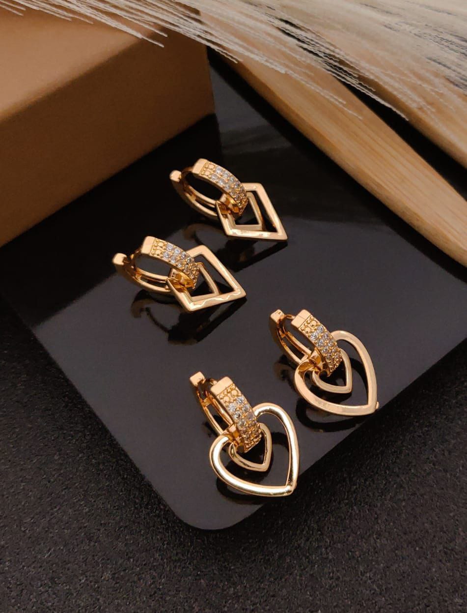 Rose Gold Micro plating Daily wear Combo of 2 pair (Design 1)