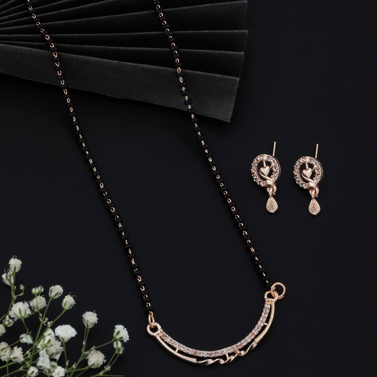 Crystal Mangalsutra + Stud (Design 1)