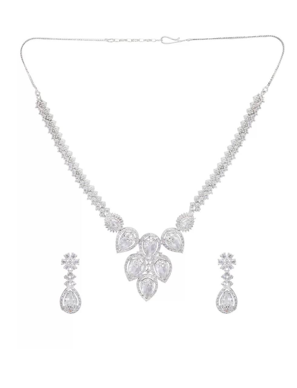 Diamond Necklace + Stud for beautiful lady