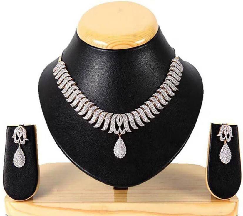 JDX Gold Plated American Diamond necklace for women