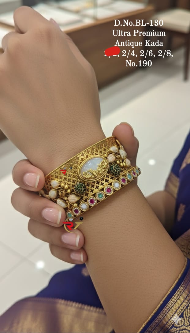 Party Wear Traditional 2 Piece Artificial Bangle Set (Design 4)