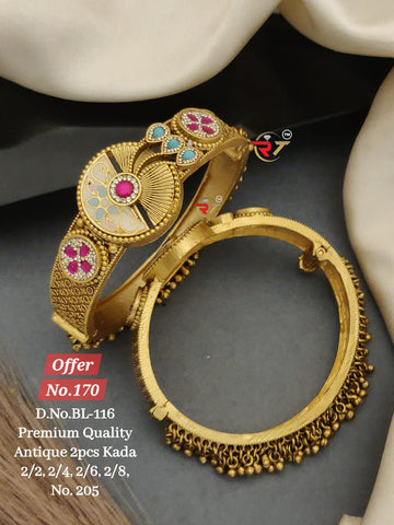 Party Wear Traditional 2 Piece Artificial Bangle Set (Design 13)