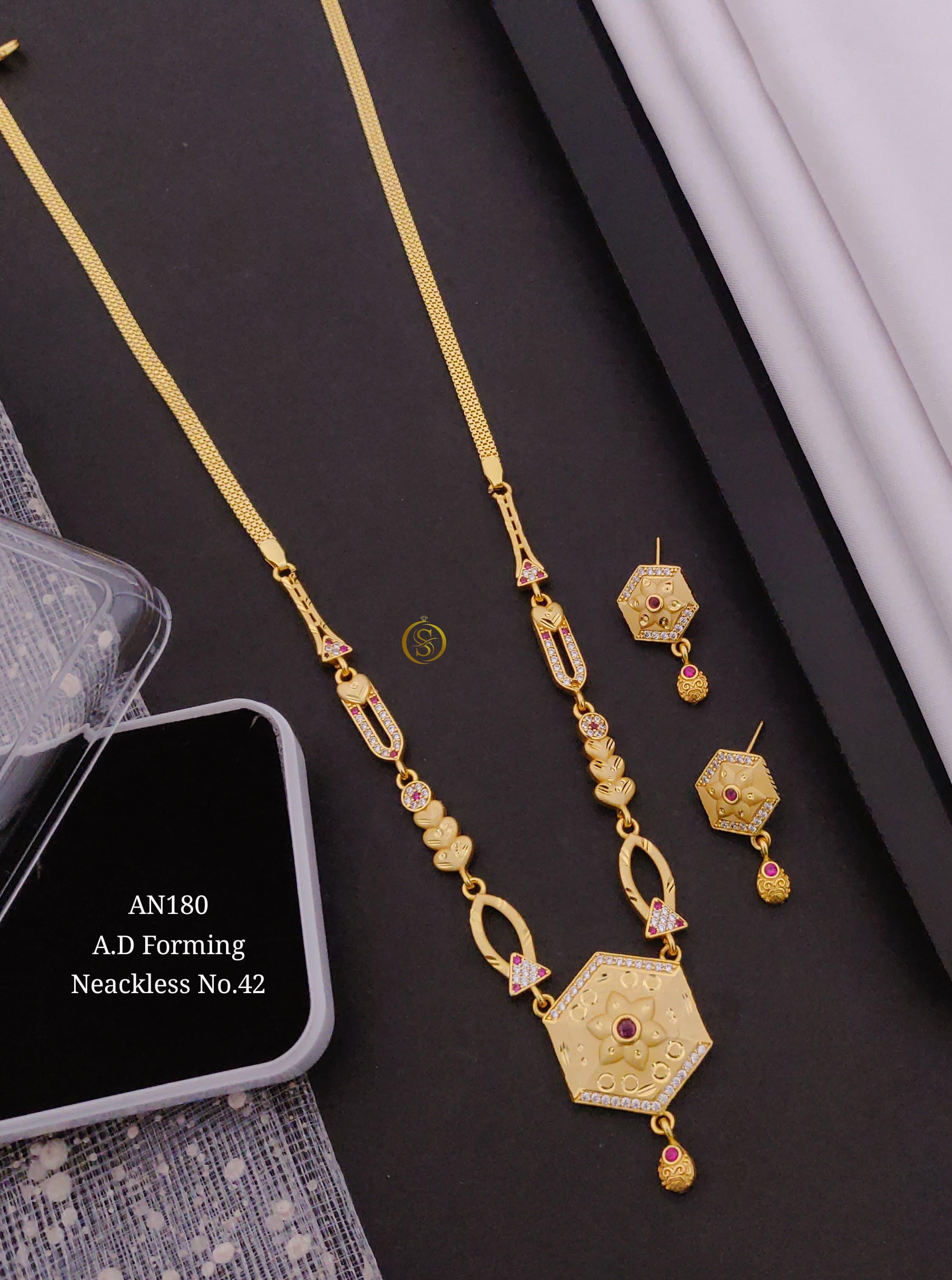 Micro Gold Plated American Diamond Jewellery Set For Women And Girl (Design 6)